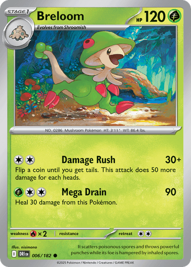 Carta Breloom 6/182 do set Destined Rivals — Pokémon TCG | Bynx