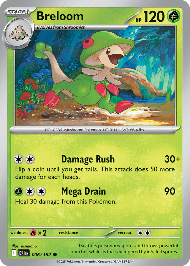 Carta Breloom 6/182 do set Destined Rivals — Pokémon TCG | Bynx