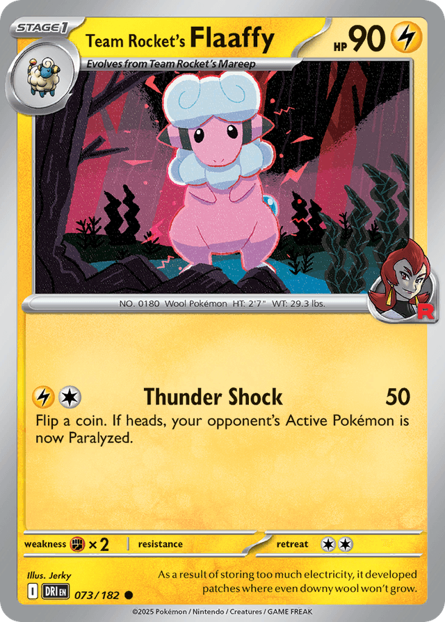 Carta Team Rocket's Flaaffy 73/182 do set Destined Rivals — Pokémon TCG | Bynx