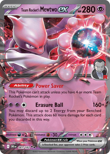 Carta Team Rocket's Mewtwo ex 81/182 do set Destined Rivals — Pokémon TCG | Bynx