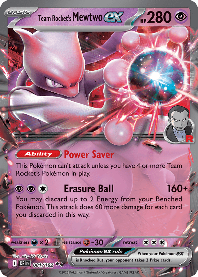 Carta Team Rocket's Mewtwo ex 81/182 do set Destined Rivals — Pokémon TCG | Bynx