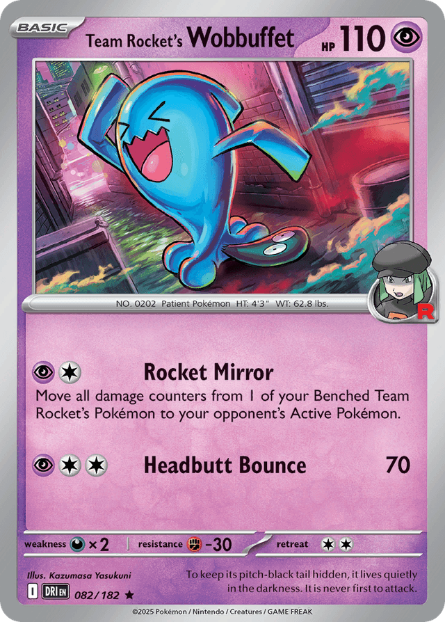 Carta Team Rocket's Wobbuffet 82/182 do set Destined Rivals — Pokémon TCG | Bynx