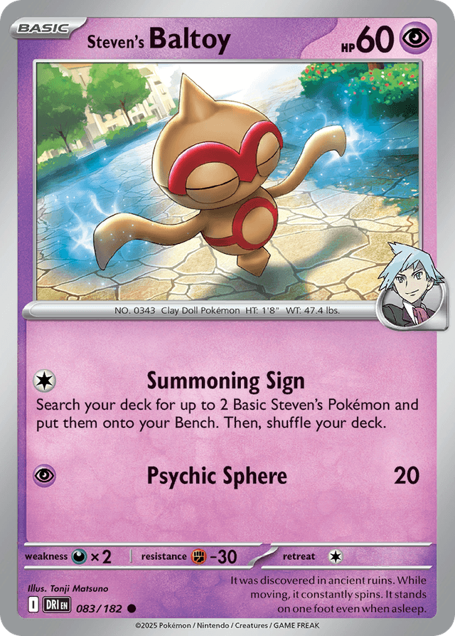 Carta Steven's Baltoy 83/182 do set Destined Rivals — Pokémon TCG | Bynx