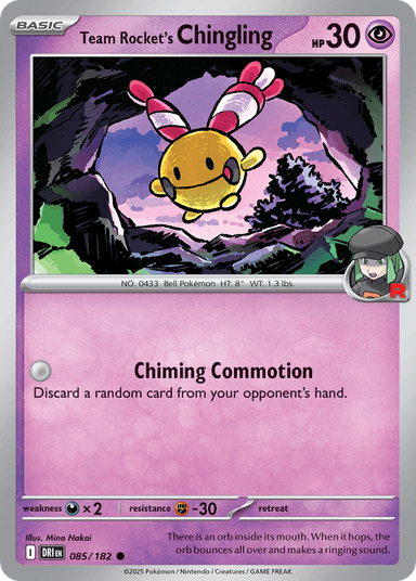 Carta Team Rocket's Chingling 85/182 do set Destined Rivals — Pokémon TCG | Bynx
