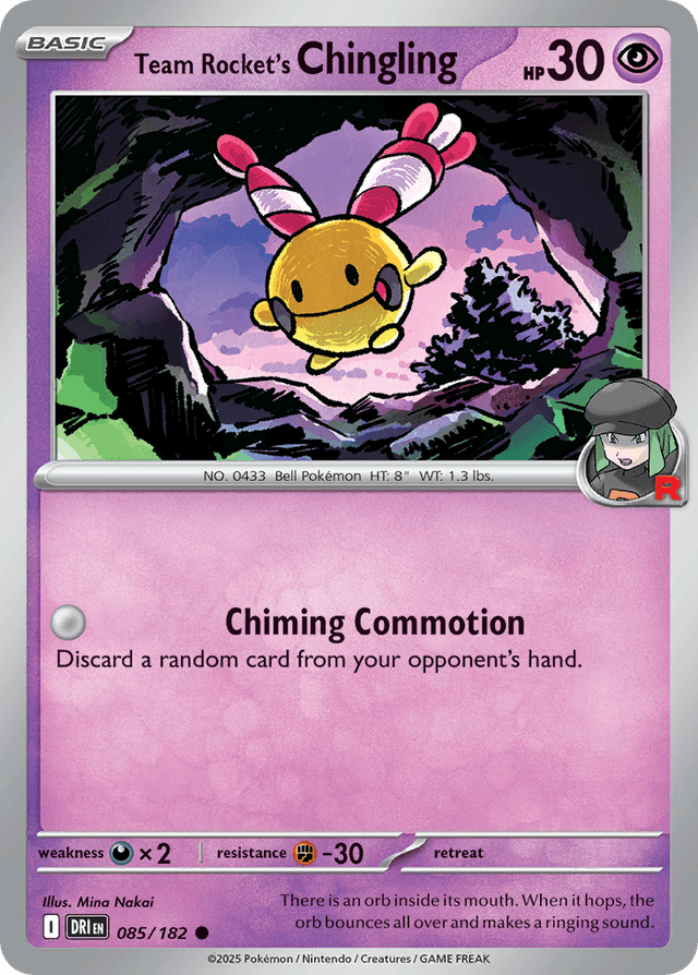Carta Team Rocket's Chingling 85/182 do set Destined Rivals — Pokémon TCG | Bynx