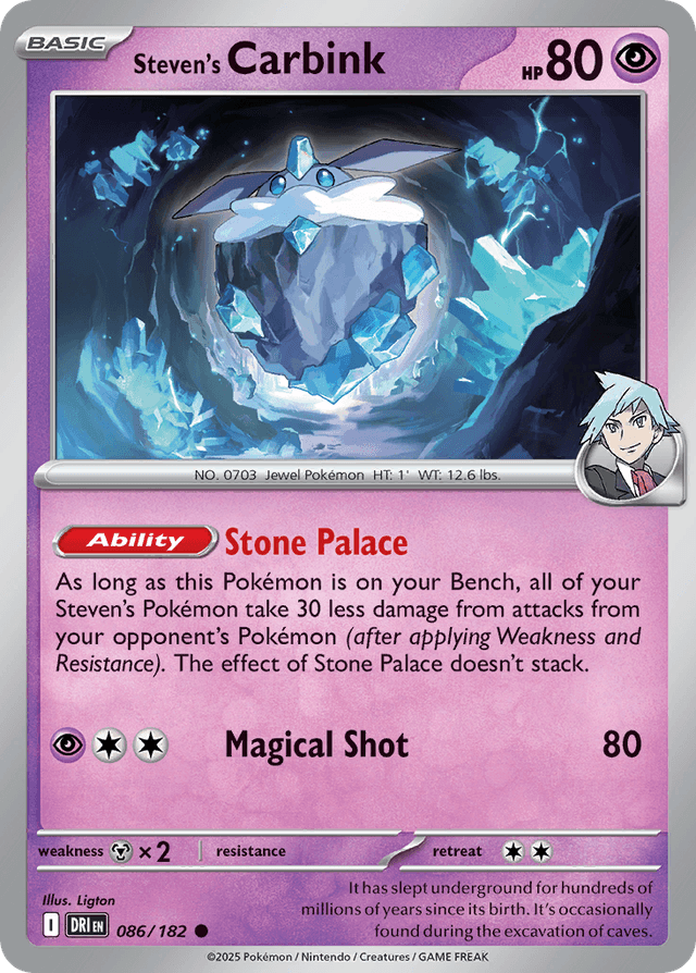 Carta Steven's Carbink 86/182 do set Destined Rivals — Pokémon TCG | Bynx