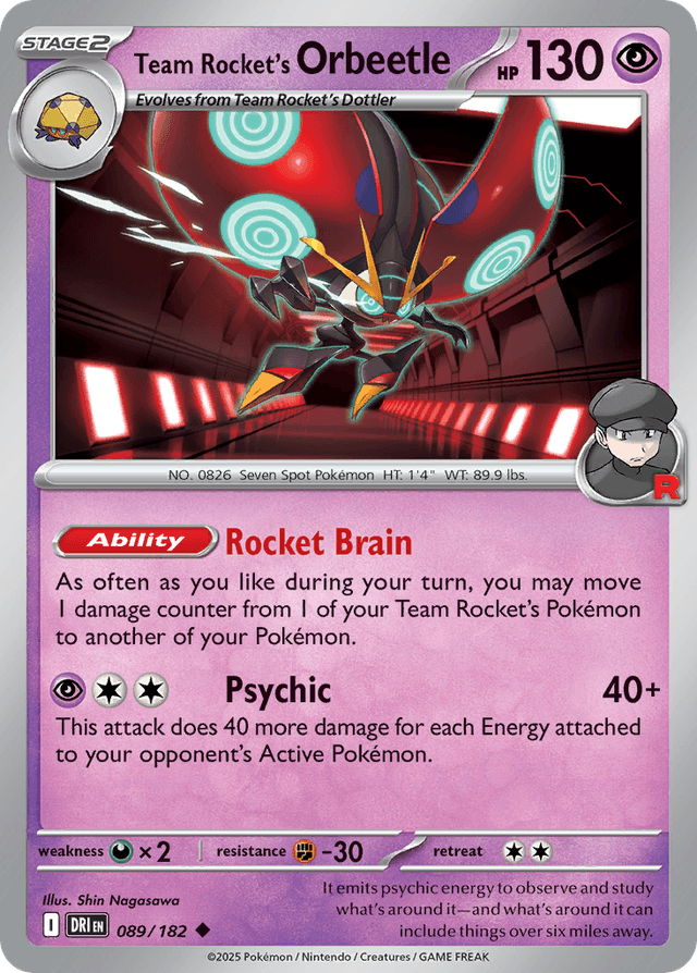 Carta Team Rocket's Orbeetle 89/182 do set Destined Rivals — Pokémon TCG | Bynx