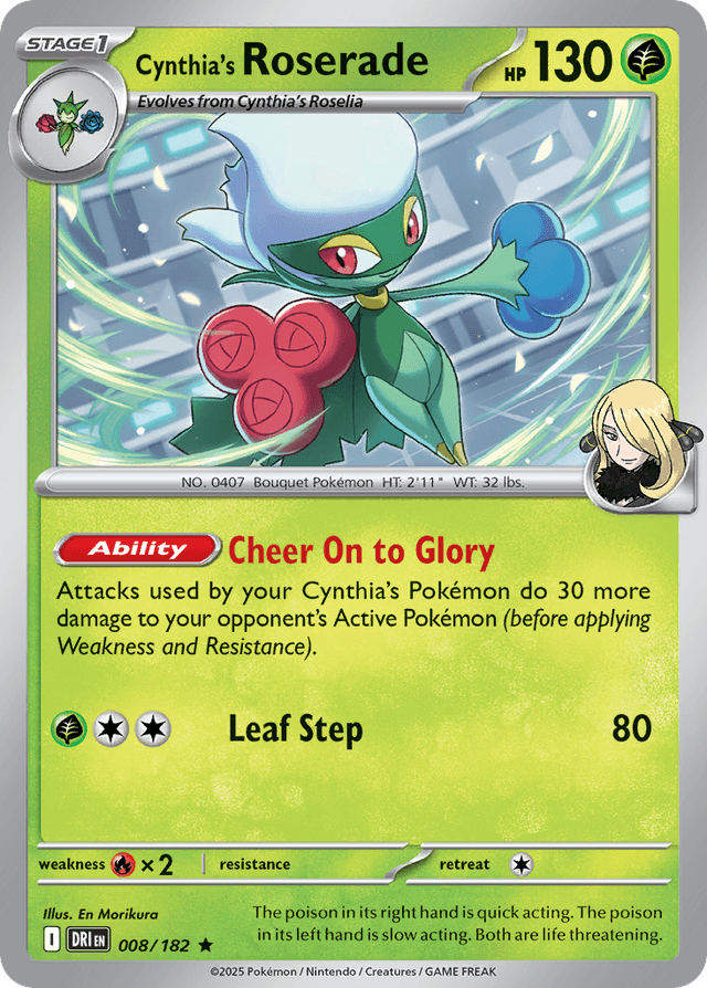 Carta Cynthia's Roserade 8/182 do set Destined Rivals — Pokémon TCG | Bynx
