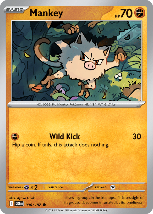 Carta Mankey 90/182 do set Destined Rivals — Pokémon TCG | Bynx