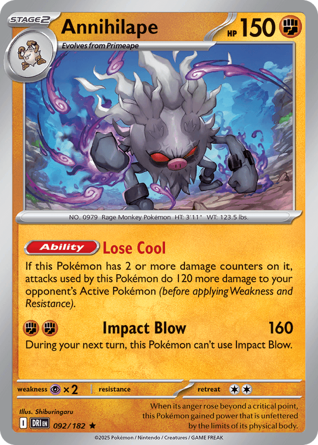 Carta Annihilape 92/182 do set Destined Rivals — Pokémon TCG | Bynx