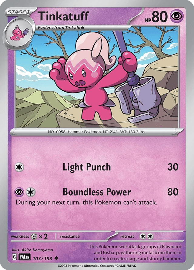 Carta Tinkatuff 103/193 do set Paldea Evolved — Pokémon TCG | Bynx