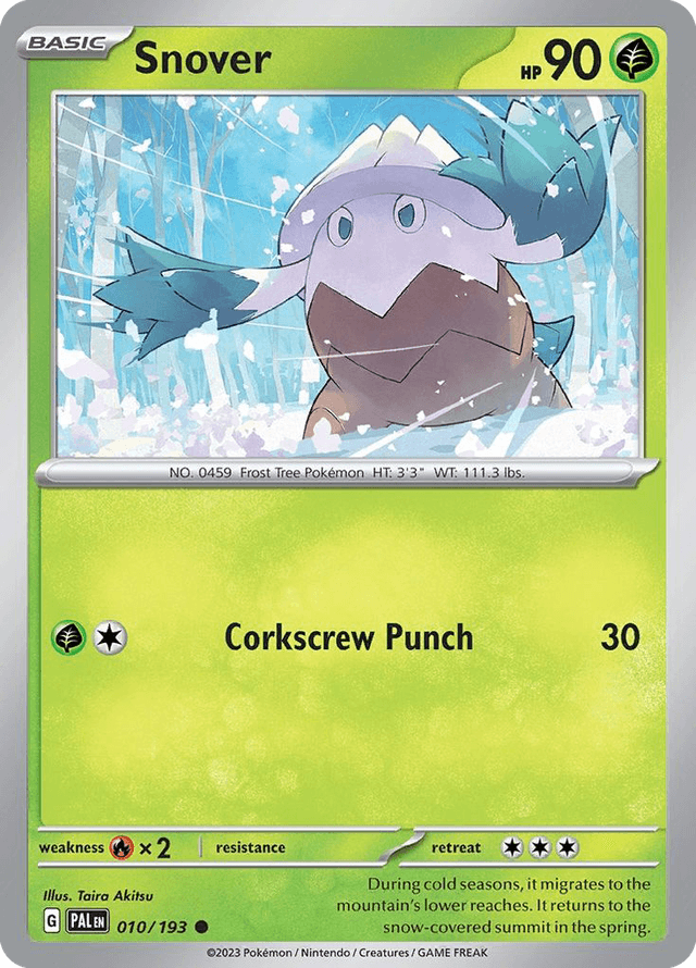 Carta Snover 10/193 do set Paldea Evolved — Pokémon TCG | Bynx