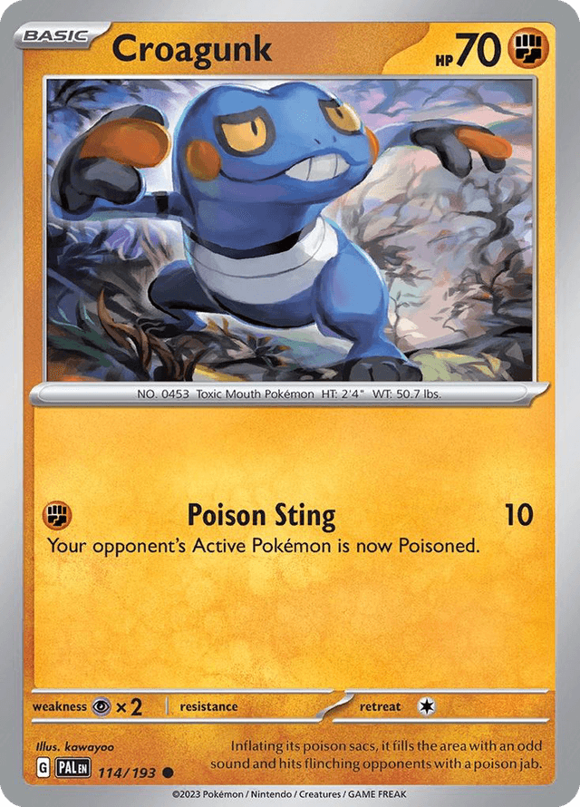 Carta Croagunk 114/193 do set Paldea Evolved — Pokémon TCG | Bynx