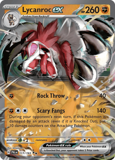 Carta Lycanroc ex 117/193 do set Paldea Evolved — Pokémon TCG | Bynx