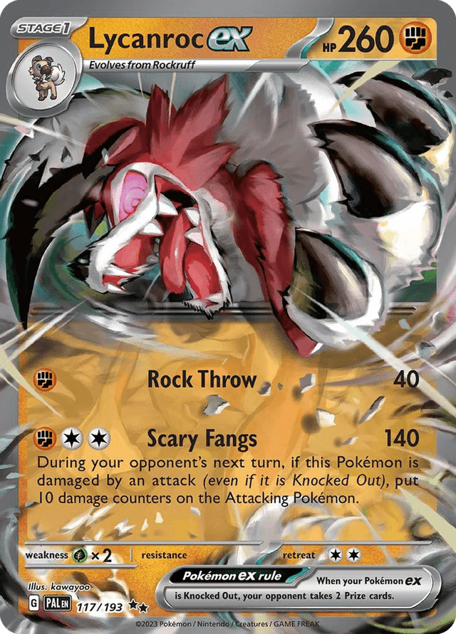 Carta Lycanroc ex 117/193 do set Paldea Evolved — Pokémon TCG | Bynx