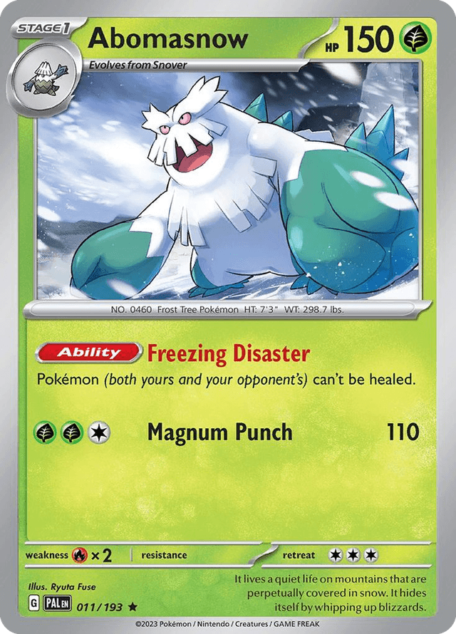 Carta Abomasnow 11/193 do set Paldea Evolved — Pokémon TCG | Bynx