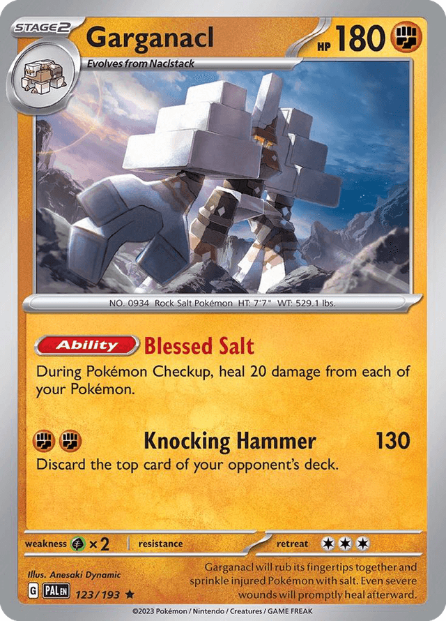 Carta Garganacl 123/193 do set Paldea Evolved — Pokémon TCG | Bynx