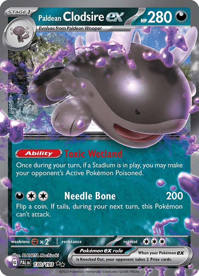 Carta Paldean Clodsire ex 130/193 do set Paldea Evolved — Pokémon TCG | Bynx