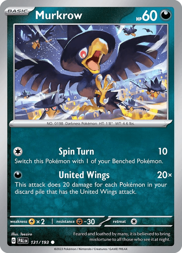 Carta Murkrow 131/193 do set Paldea Evolved — Pokémon TCG | Bynx