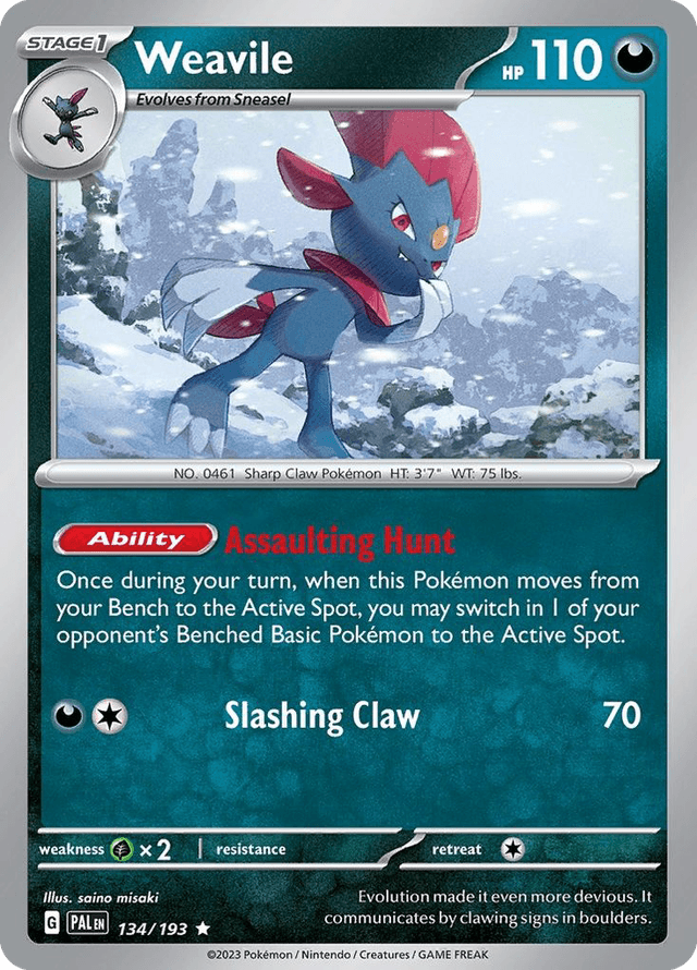 Carta Weavile 134/193 do set Paldea Evolved — Pokémon TCG | Bynx