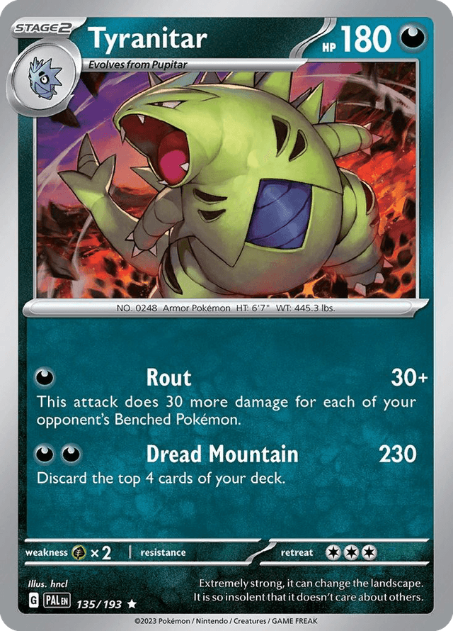 Carta Tyranitar 135/193 do set Paldea Evolved — Pokémon TCG | Bynx