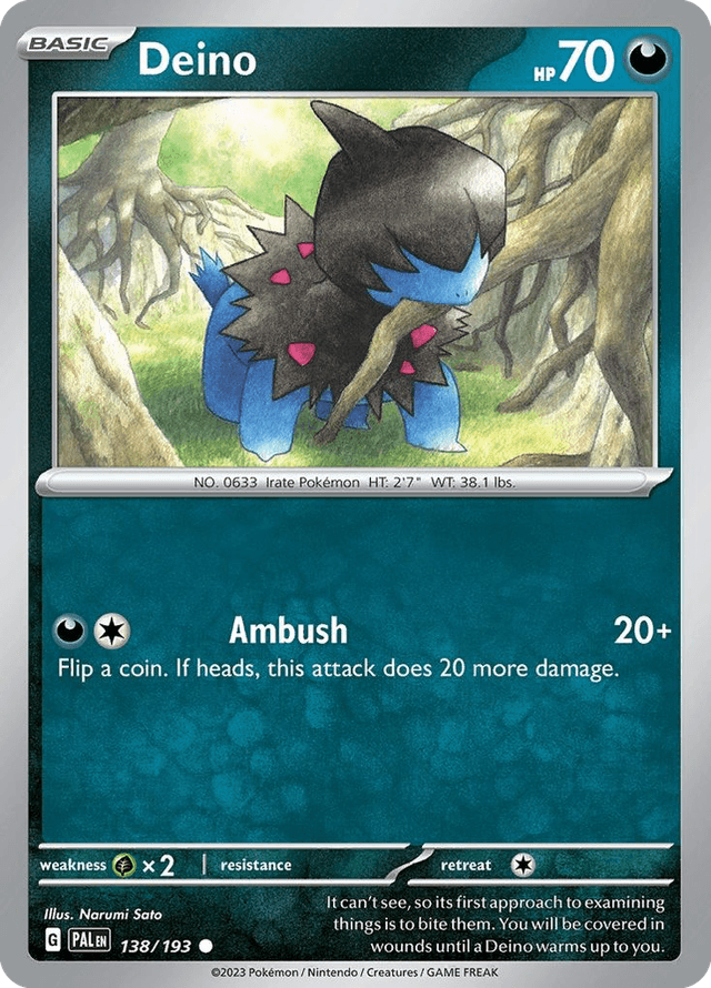Carta Deino 138/193 do set Paldea Evolved — Pokémon TCG | Bynx