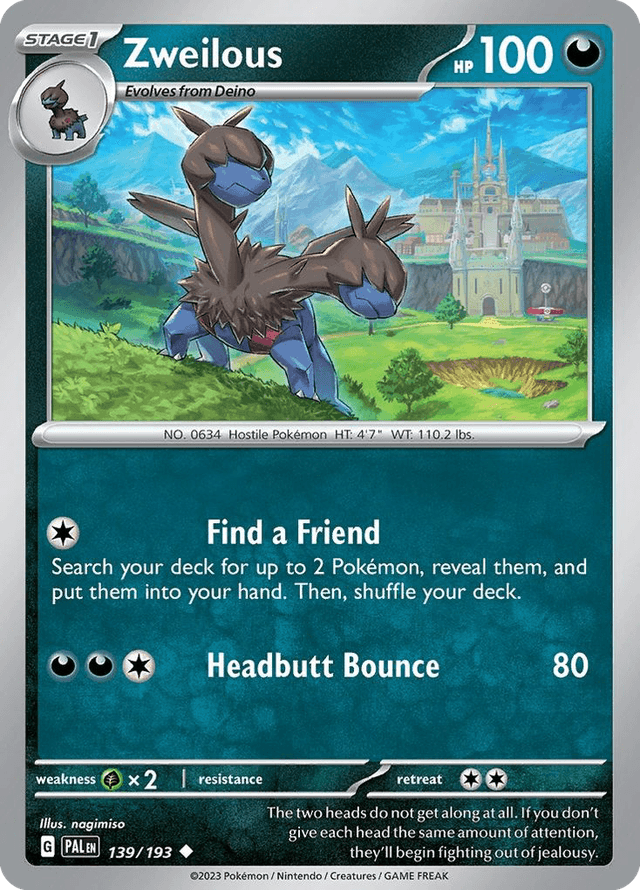 Carta Zweilous 139/193 do set Paldea Evolved — Pokémon TCG | Bynx