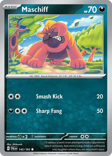 Carta Maschiff 142/193 do set Paldea Evolved — Pokémon TCG | Bynx