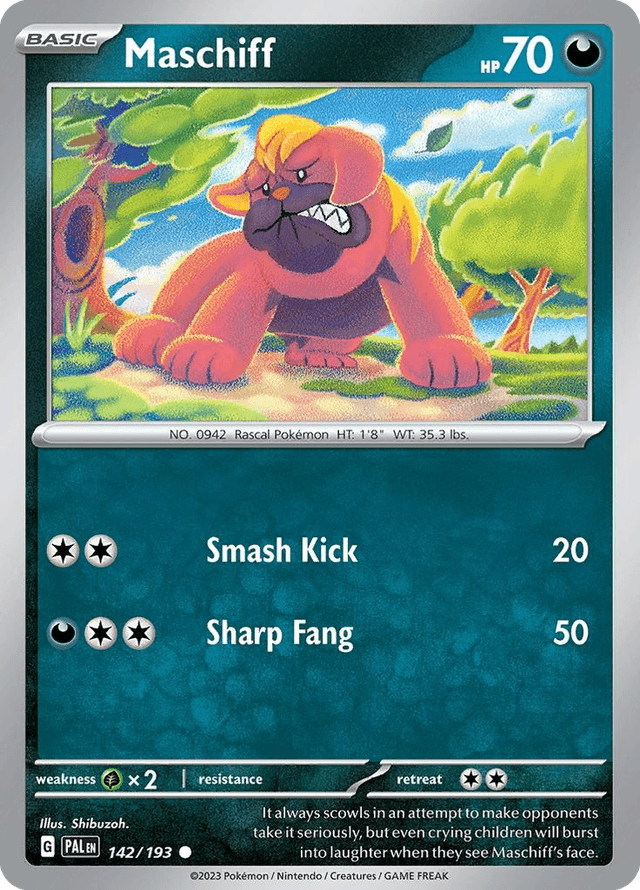 Carta Maschiff 142/193 do set Paldea Evolved — Pokémon TCG | Bynx