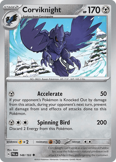 Carta Corviknight 148/193 do set Paldea Evolved — Pokémon TCG | Bynx