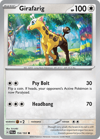 Carta Girafarig 154/193 do set Paldea Evolved — Pokémon TCG | Bynx