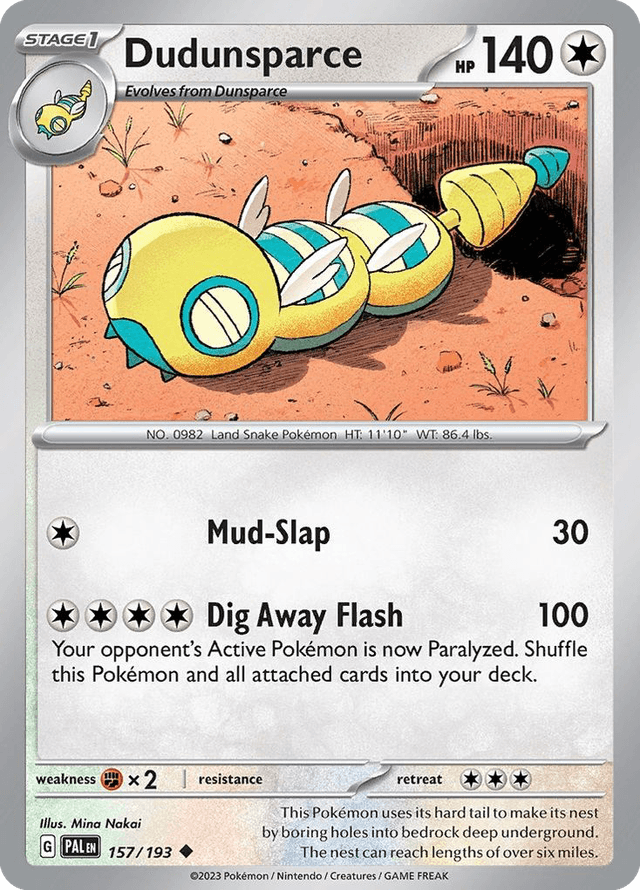 Carta Dudunsparce 157/193 do set Paldea Evolved — Pokémon TCG | Bynx