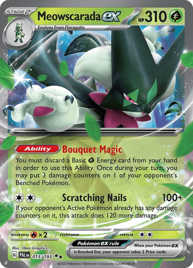 Carta Meowscarada ex 15/193 do set Paldea Evolved — Pokémon TCG | Bynx