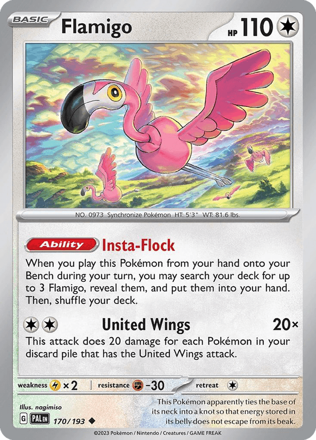 Carta Flamigo 170/193 do set Paldea Evolved — Pokémon TCG | Bynx