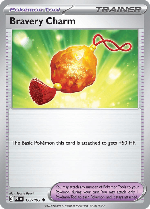 Carta Bravery Charm 173/193 do set Paldea Evolved — Pokémon TCG | Bynx