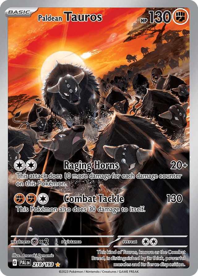 Carta Paldean Tauros 218/193 do set Paldea Evolved — Pokémon TCG | Bynx