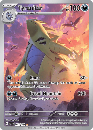Carta Tyranitar 222/193 do set Paldea Evolved — Pokémon TCG | Bynx