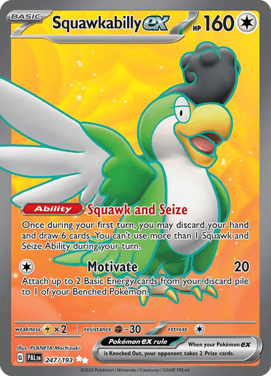Carta Squawkabilly ex 247/193 do set Paldea Evolved — Pokémon TCG | Bynx