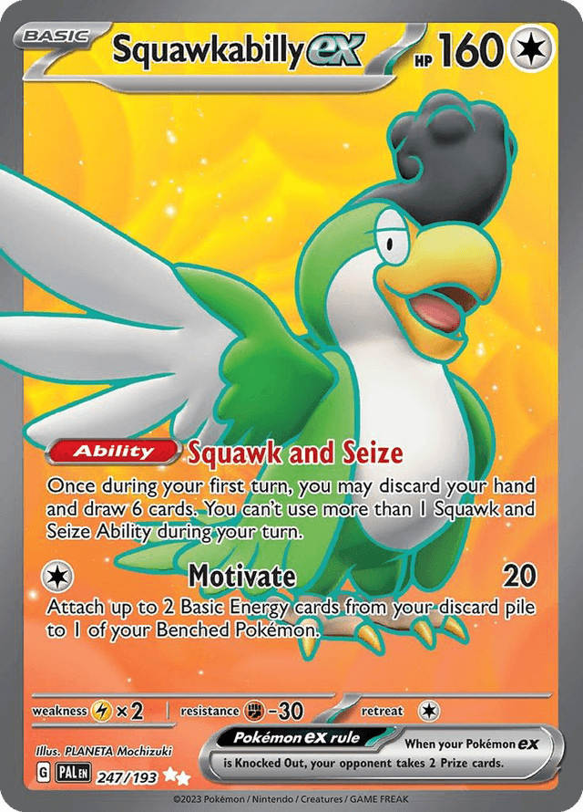 Carta Squawkabilly ex 247/193 do set Paldea Evolved — Pokémon TCG | Bynx