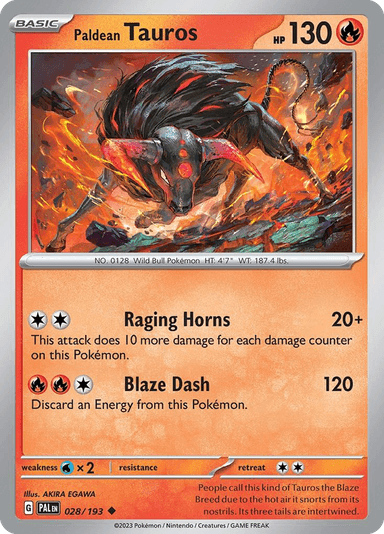 Carta Paldean Tauros 28/193 do set Paldea Evolved — Pokémon TCG | Bynx