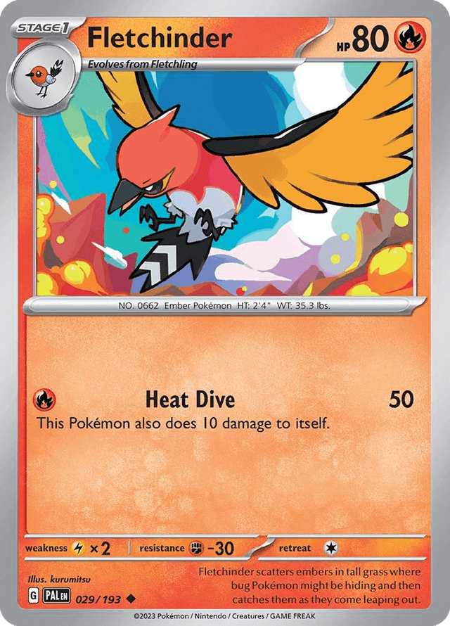 Carta Fletchinder 29/193 do set Paldea Evolved — Pokémon TCG | Bynx