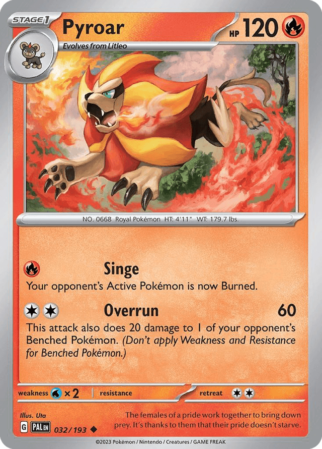 Carta Pyroar 32/193 do set Paldea Evolved — Pokémon TCG | Bynx