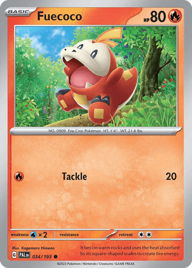 Carta Fuecoco 34/193 do set Paldea Evolved — Pokémon TCG | Bynx