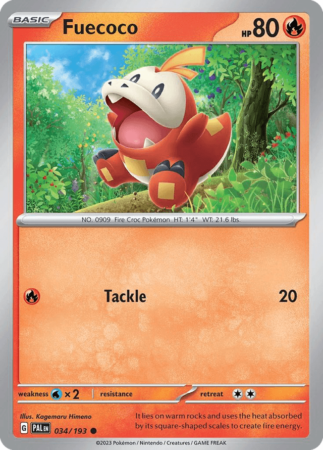 Carta Fuecoco 34/193 do set Paldea Evolved — Pokémon TCG | Bynx
