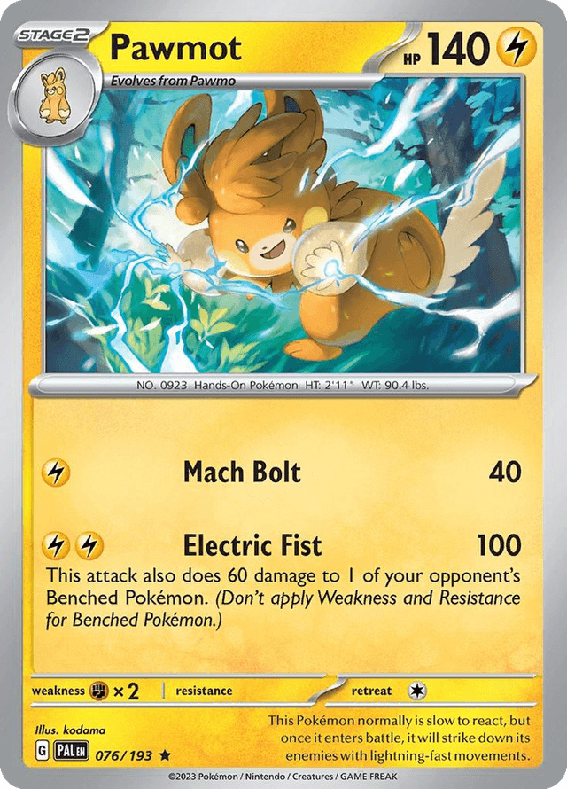 Carta Pawmot 76/193 do set Paldea Evolved — Pokémon TCG | Bynx
