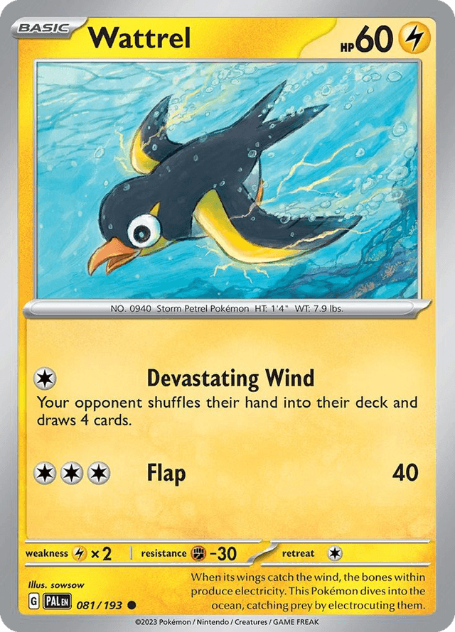 Carta Wattrel 81/193 do set Paldea Evolved — Pokémon TCG | Bynx
