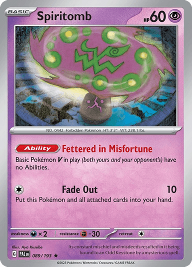 Carta Spiritomb 89/193 do set Paldea Evolved — Pokémon TCG | Bynx