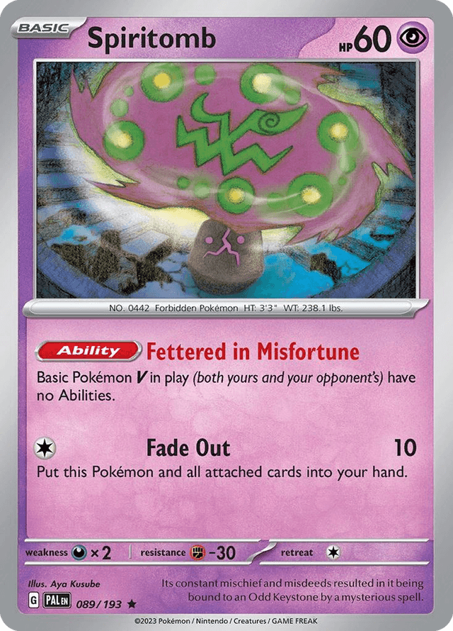 Carta Spiritomb 89/193 do set Paldea Evolved — Pokémon TCG | Bynx