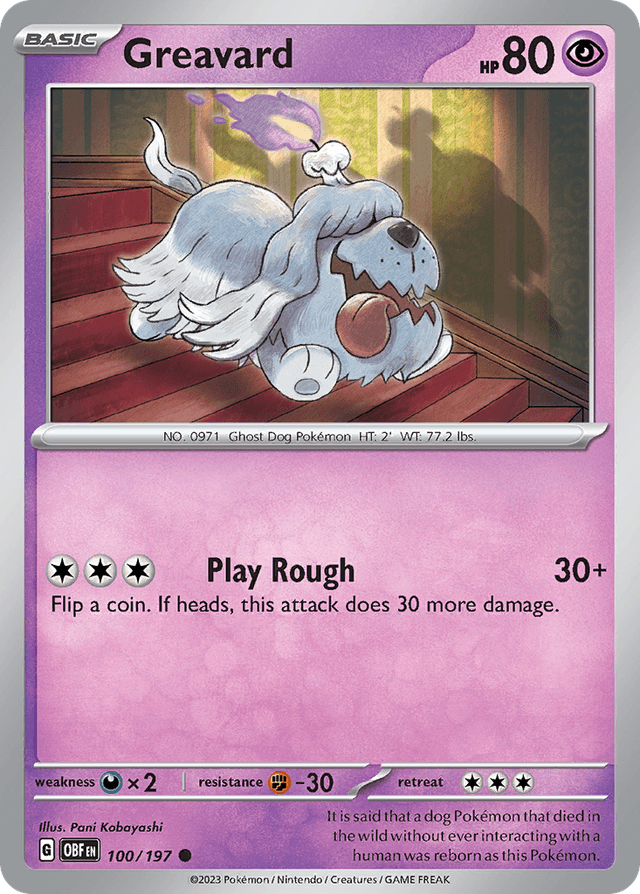 Carta Greavard 100/197 do set Obsidian Flames — Pokémon TCG | Bynx