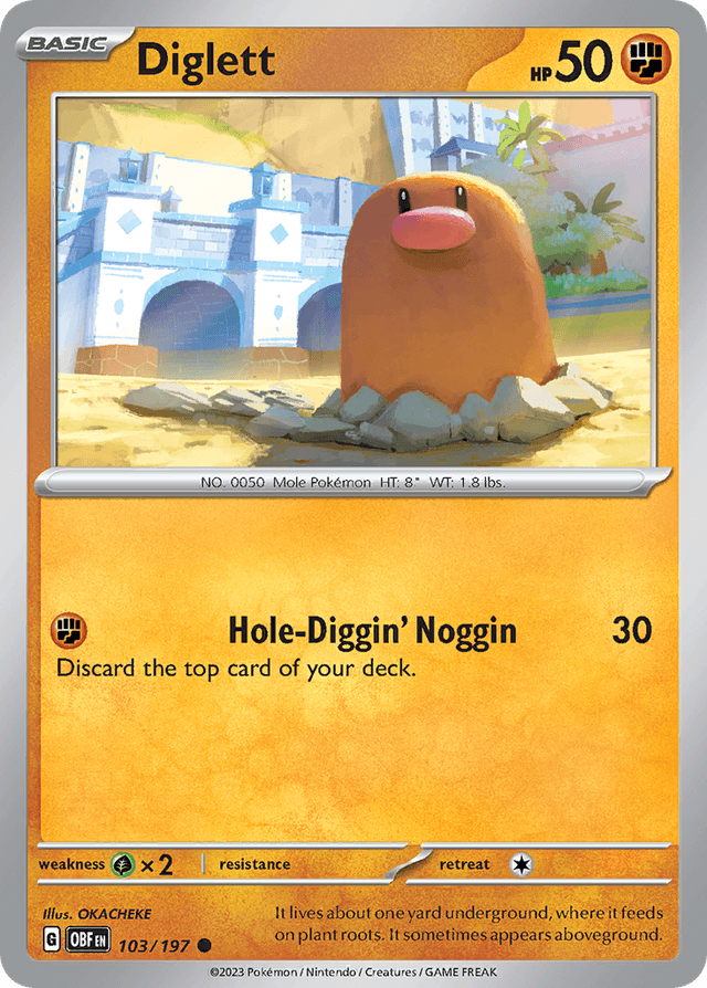 Carta Diglett 103/197 do set Obsidian Flames — Pokémon TCG | Bynx
